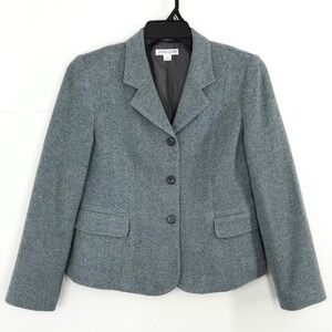 Pendleton Women's Size 8 Virgin Wool Lambswool Blazer Jacket Green Gray